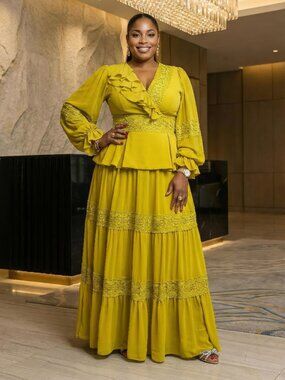 Korsh Peplum Maxi Dress